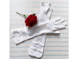 Handschuhe lang Wedding 7.5 weiss Netz VINTAGE 1960s
