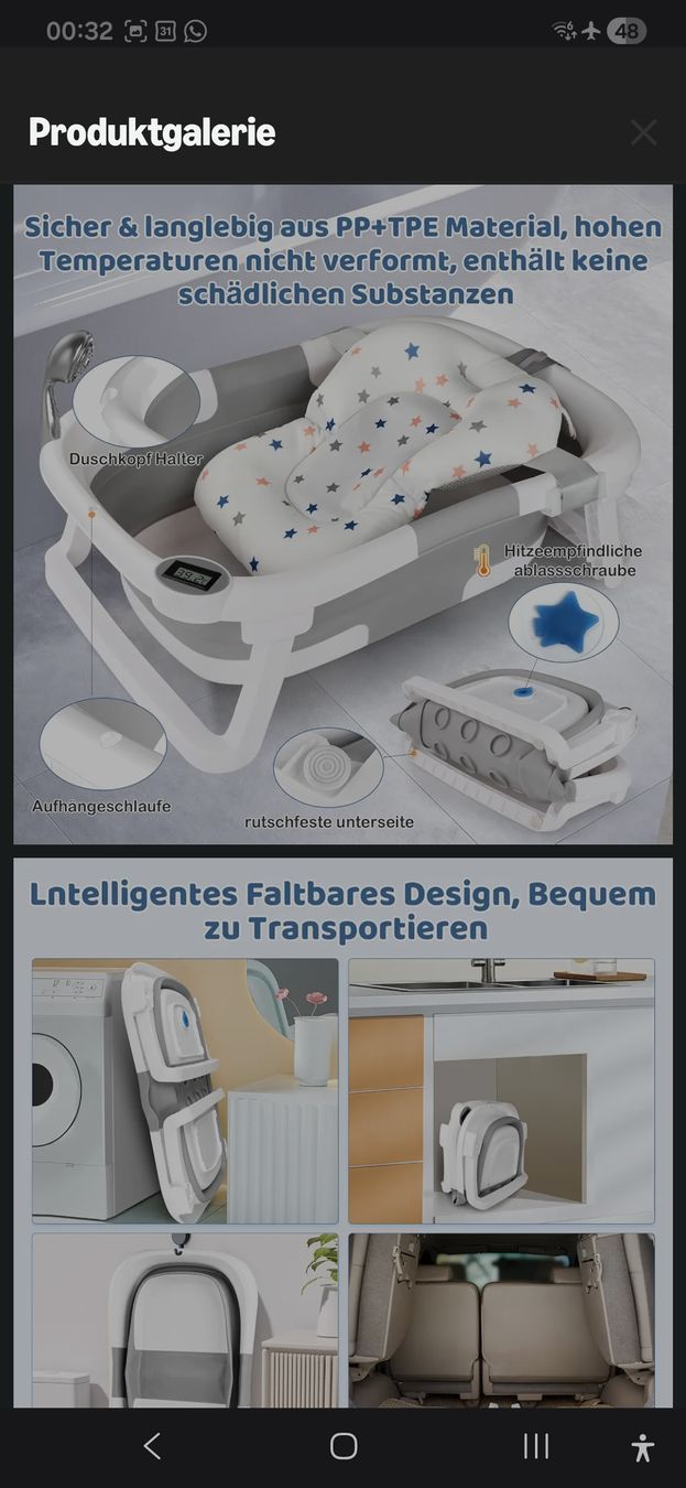 Vasche da bagno: Faltbare Babybadewanne – Nuovo (secondo la descrizione) da Saland venduto da Rose0109 3