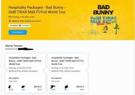 2xBad Bunny VIP Hospitality Club Tickets Düsseldorf 21.06.26