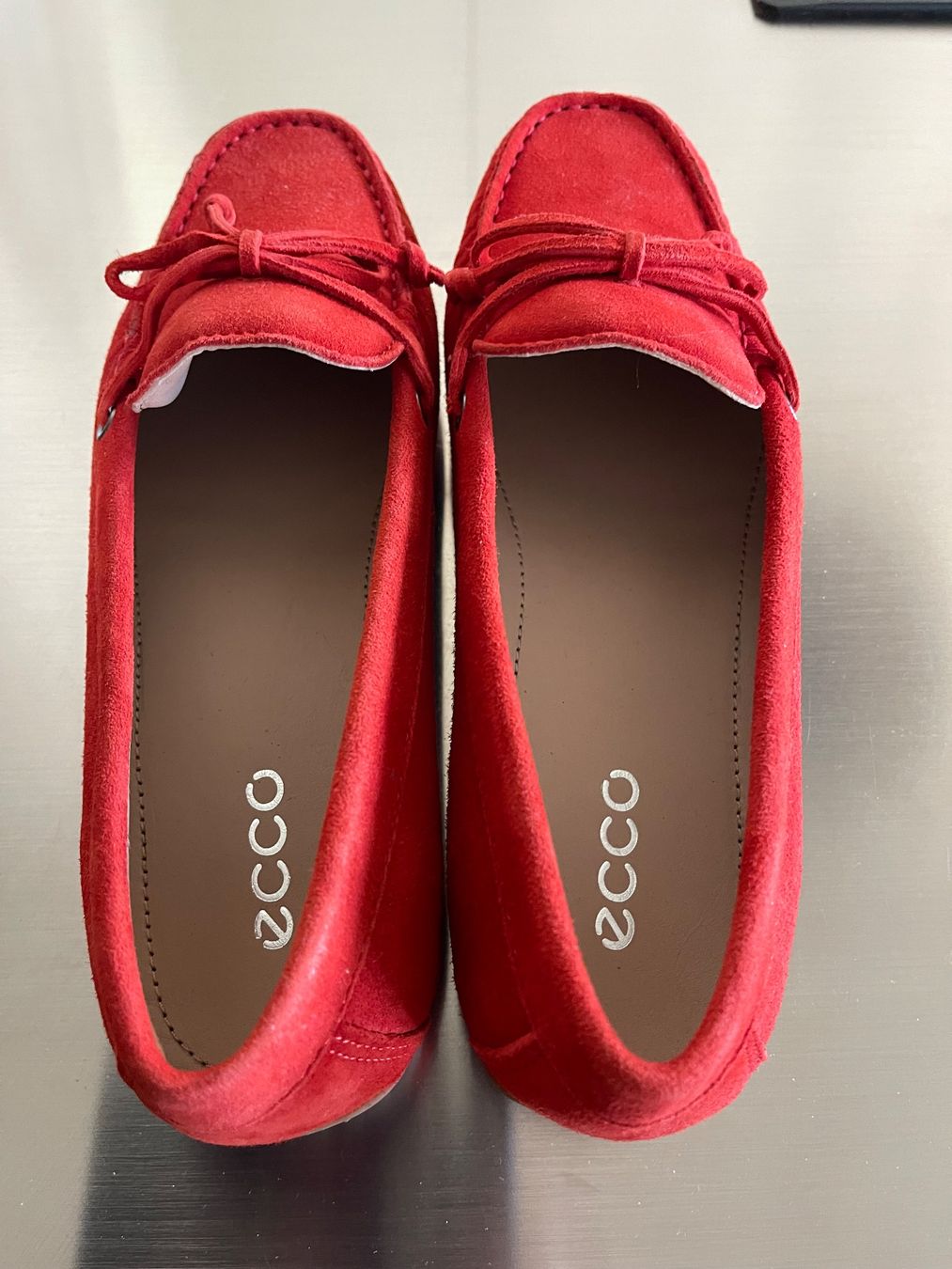 Damenschuhe: Ecco Mokassins rot Wildleder Grösse 38 – Neu (gemäss Beschreibung) aus Turbenthal von mmtuescher 1