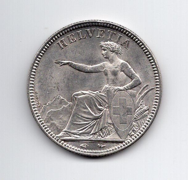 Alle Münzen: Top Helvetia 5 francs 1851 – Gebraucht aus Meyrin von menelaos77 1
