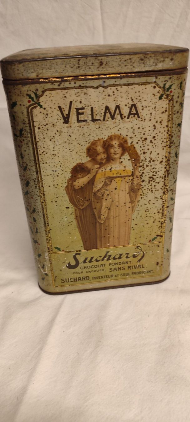 Suchard Dosen: Wunderschöne alte Blechdose von SUCHARD CACAO  22 cm – Gebraucht aus Gelterkinden von MYSTOREFORYOU4460 2