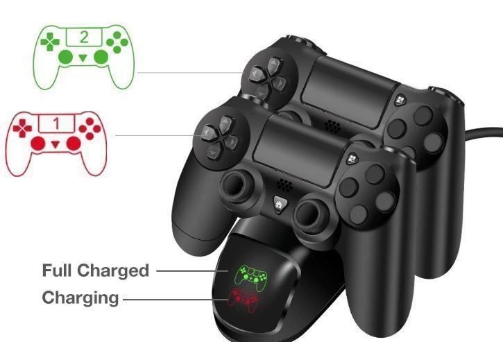 Adattatori & Cavi: PS4  Slim Pro Dual USB-Ladegerät – Nuovo e nell'imballaggio originale da Unterägeri venduto da RmOnline 1