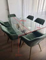 Esstisch Glasplatte 160x90cm gebraucht (defekt)