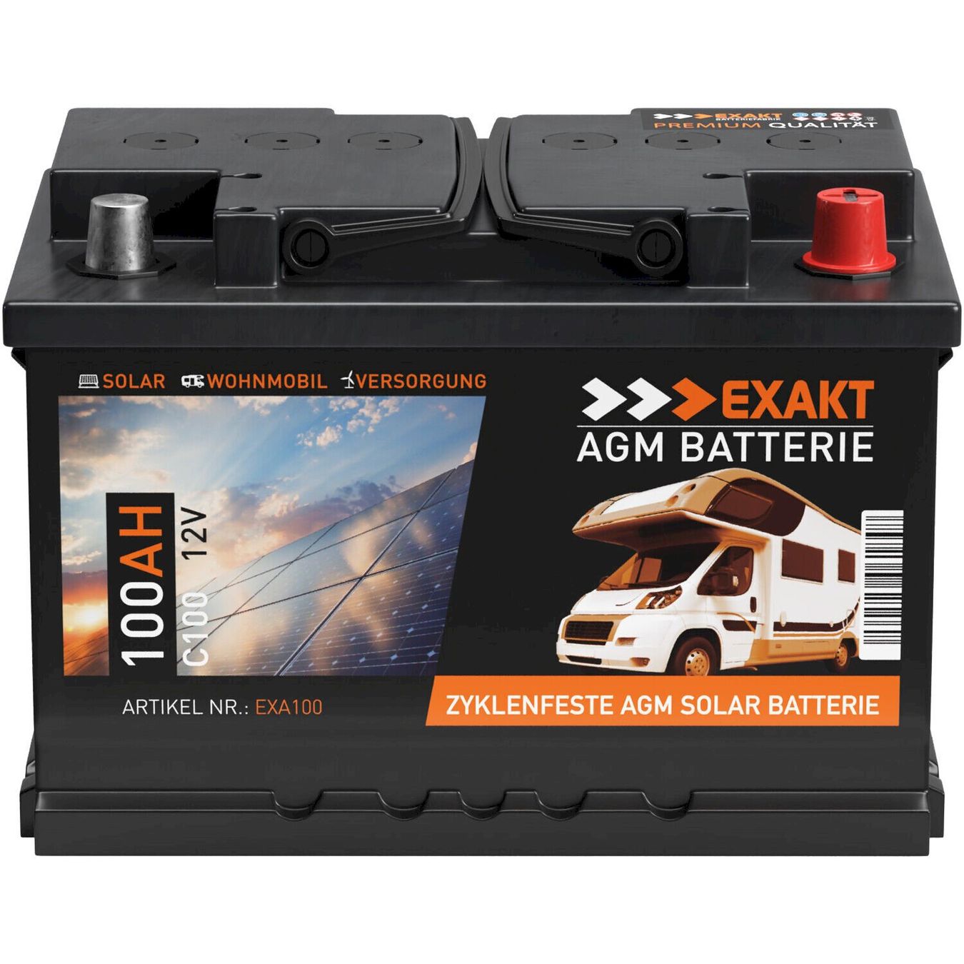 Elettrotecnica: EXAKT Solarbatterie 100Ah 12V – Nuovo e nell'imballaggio originale da Bottighofen venduto da zaap 1