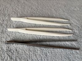 3 Pinzetten, Labor-Qualität, praktisch neu