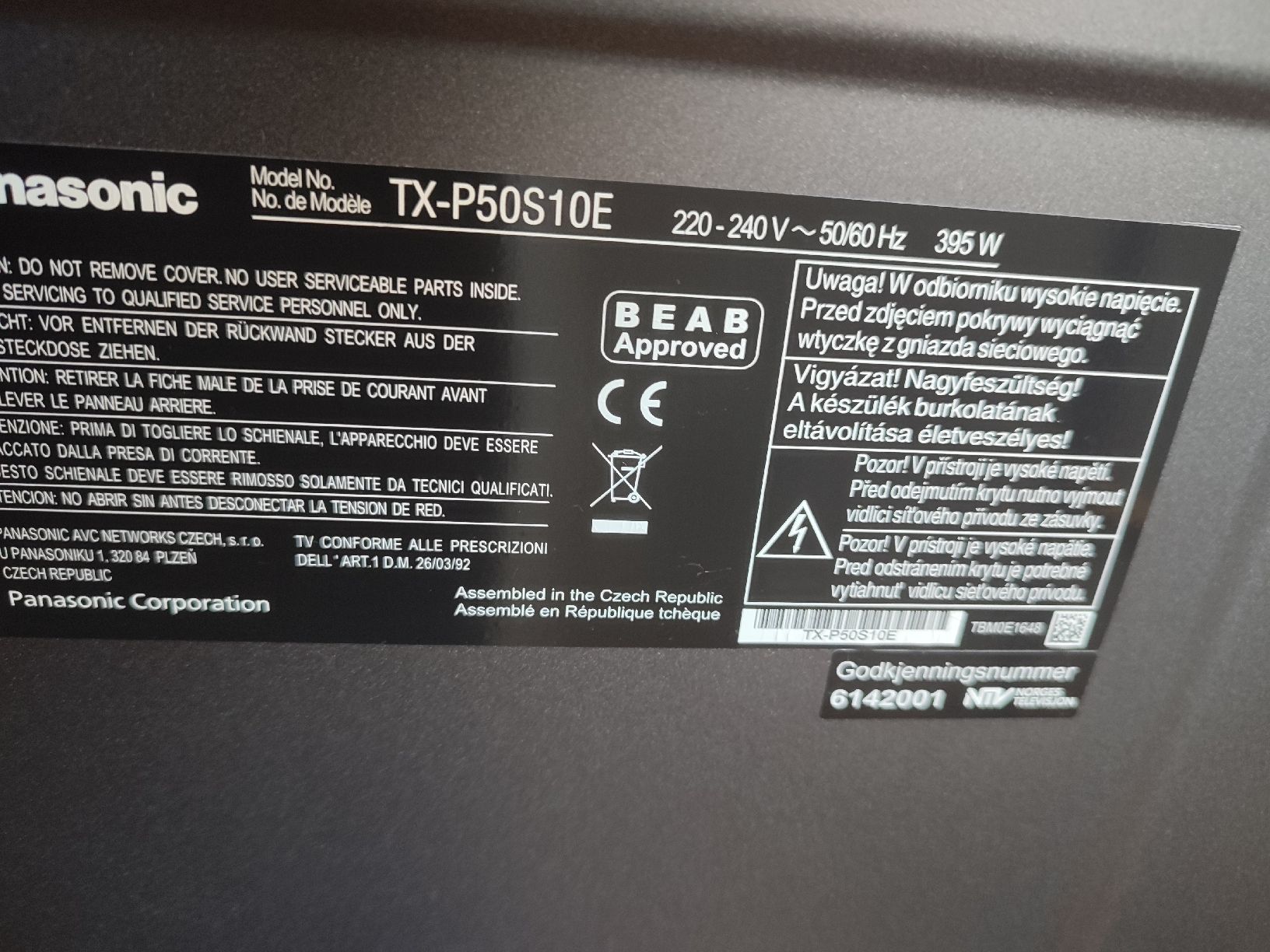 Panasonic Fernseher: Plasma Panasonic Viera tx-p50s10e - idéale pour retrogaming  – Gebraucht aus Bougy-Villars von Vogue 1