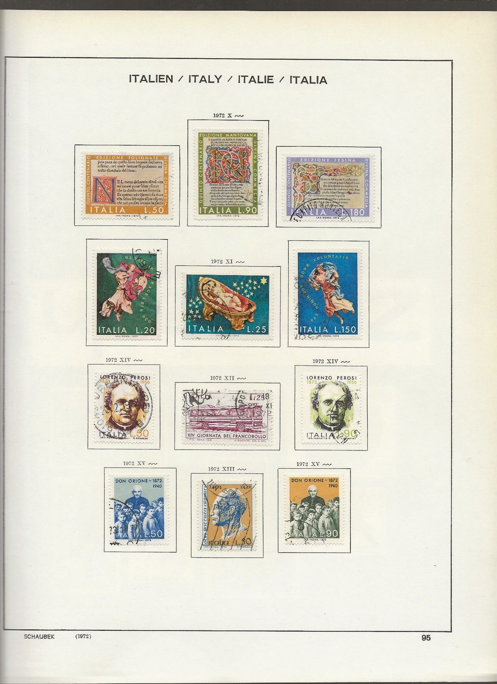 Alle Briefmarken: Marken Italien 1972 bis 1974 – Gebraucht aus Au ZH von xelagreb01 2