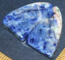 Cabochon Set L-4122 – 1 Paar Sodalith je ca. 23x14mm