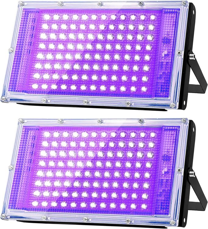 2 Stück 100W LED UV Schwarzlicht Strahler