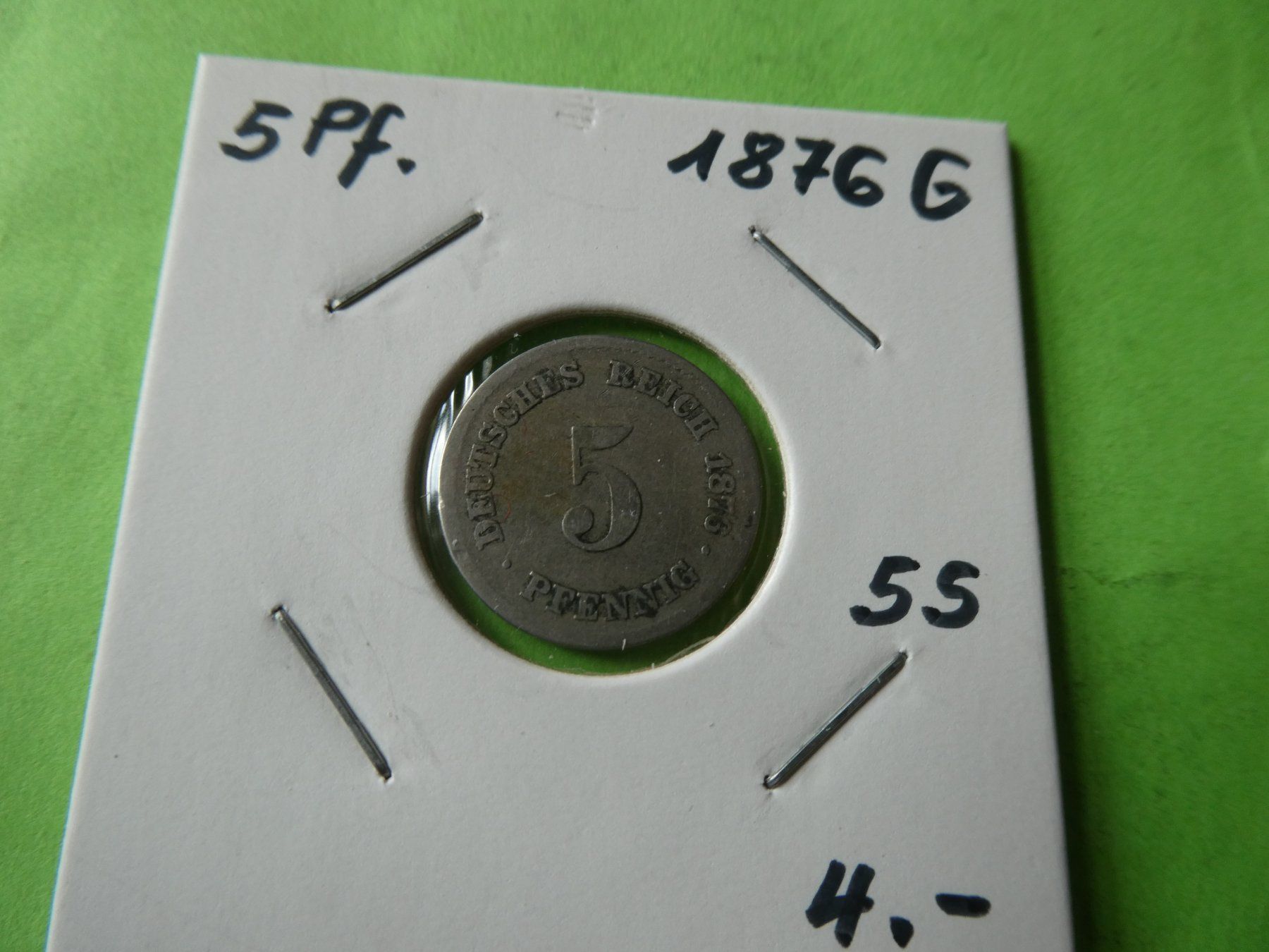 Tutti le monete: Dt. Reich 1876 G 5 Pfennig – Usato da Hinterforst venduto da Rohusri