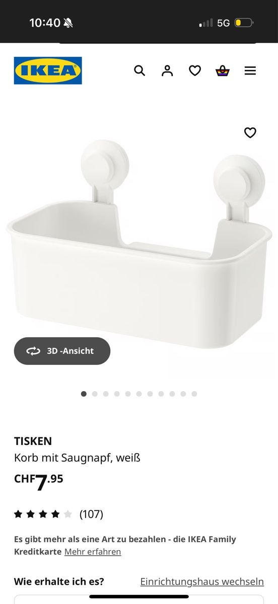 Ikea Altro per la casa: Ikea Tisken Korb, weiss – Nuovo (secondo la descrizione) da Zürich venduto da Marti97 2