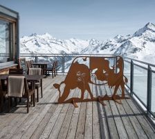 Vache décorative au design Fleurs en acier Corten 6mm