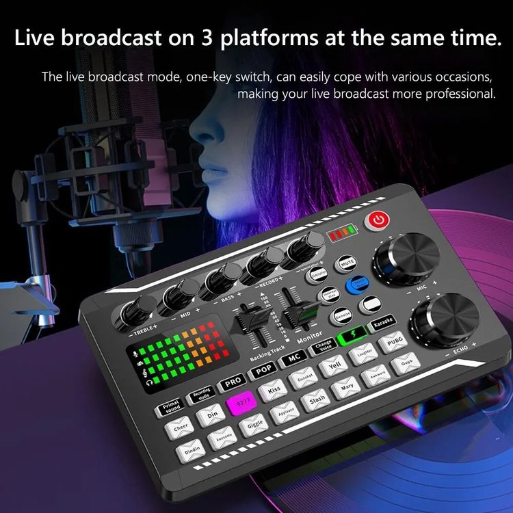 Console di mixaggio: Bluetooth-Audiomixer, Studioaufnahme für Telefon PC, live – Nuovo e nell'imballaggio originale da Genève venduto da Top-Trend 2
