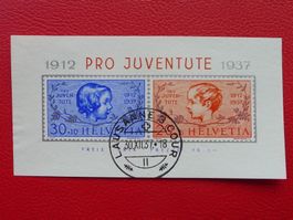 1937, PJ Block: J83I+J84I: LAUSANNE 3 COUR, sehr sauber