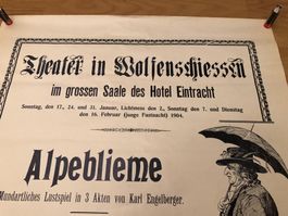 Original Plakat Theater Wolfenschiessen 1904