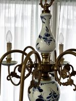 Vintage Hängeleuchte / Kronleuchter Delfter Stil