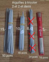 Lot d'aiguilles à tricoter 2mm, 2.5mm