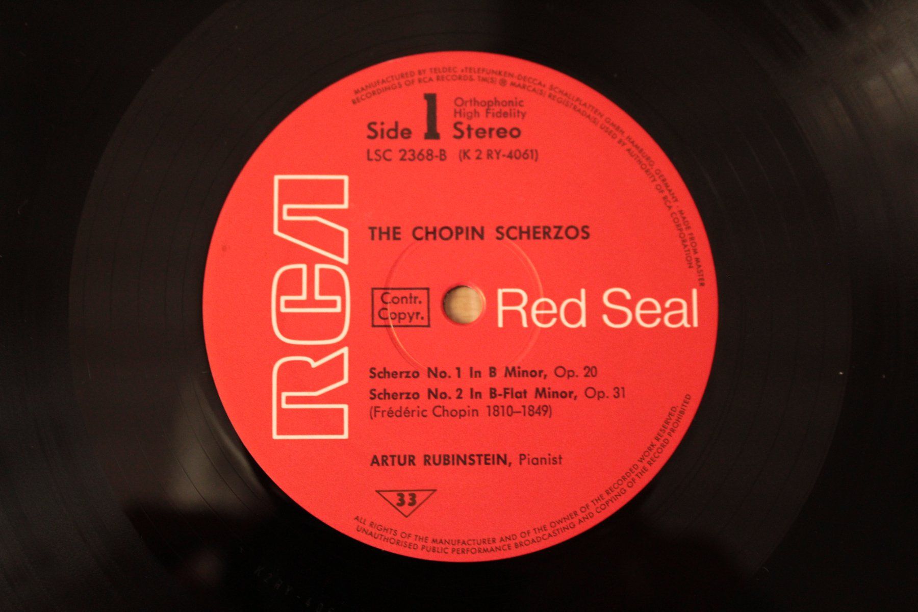 Schallplatten: Chopin: Scherzos - Artur Rubinstein☯️ – Gebraucht aus Möriken AG von Klassikschallplatten 1