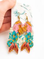 Boucles pièce unique artistiques “sirènes art nouveau”