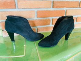 Elegante Wildleder Stiefeletten, Schwarz, Gr. 37