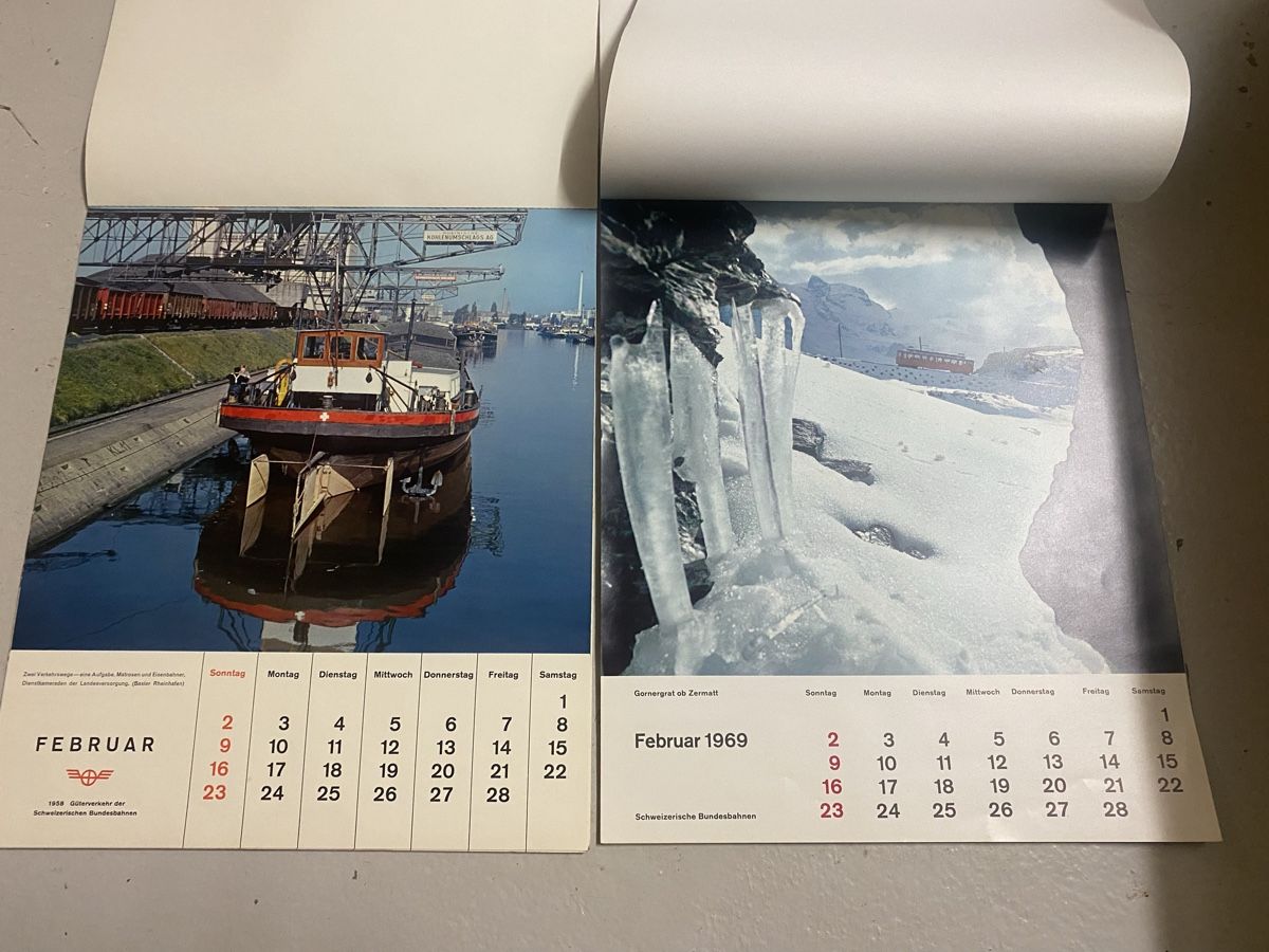 Calendari: SBB Kalender 1958 und 1969 – Usato da Mosnang venduto da Goldwasser 2