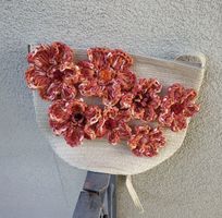 Neue handdekorierte Boho Tasche Blumen Sommer