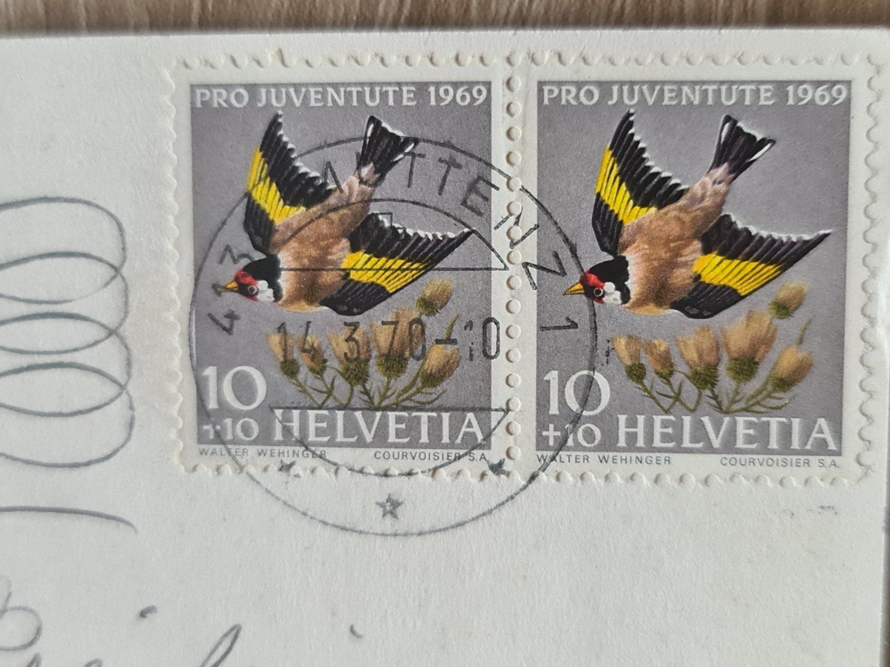 Cartoline postali: Ansichtskarte Fussgemalt 1970 – Usato da Dintikon venduto da Vexi 1