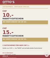 2x CHF 10.- Gutschein Ottos Filiale bis 16.08.2026