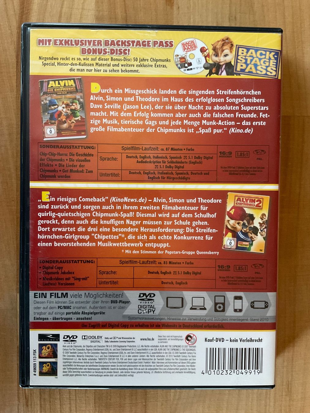 Tous les DVDs: DVD Box Alvin und die Chipmunks 1 + 2 – D'occasion à Rümlang par Sambas19 1