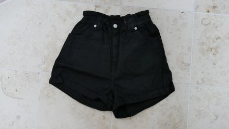 NAKD Jeans Shorts Denim Schwarz Highwaist