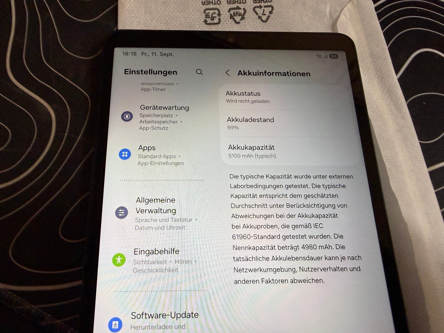 Samsung Tablet PC: Samsung TAB A9 LTE 128GB 8,7" Tablet – Gebraucht aus Au SG von bah_6f5w 6