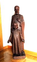Holzskulptur von M Scheuber Kerns, Hl. Josef mit Jesuskind