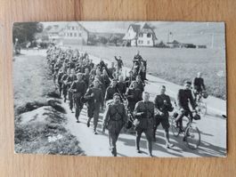 Echtfotokarte Militär Schweiz Radfahrer
