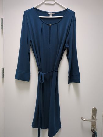 Damen Kleid H&M blau mit Bindegurt Grösse m 