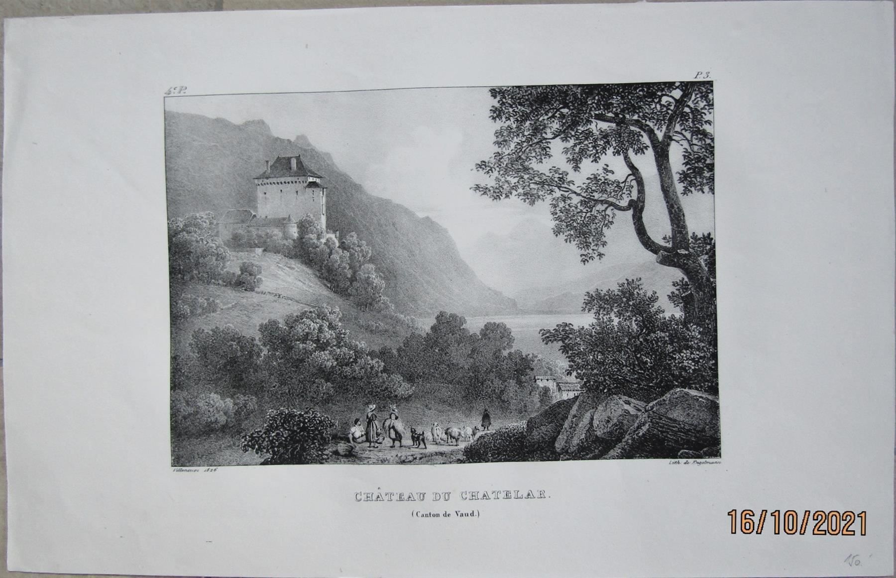 Gravures: Chatelard  Original-Litho von Engelmann – D'occasion à Rafz par Helvet32