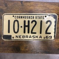 🇺🇸 1969 Vintage U.S. Autoschild - Nebraska 10-H212