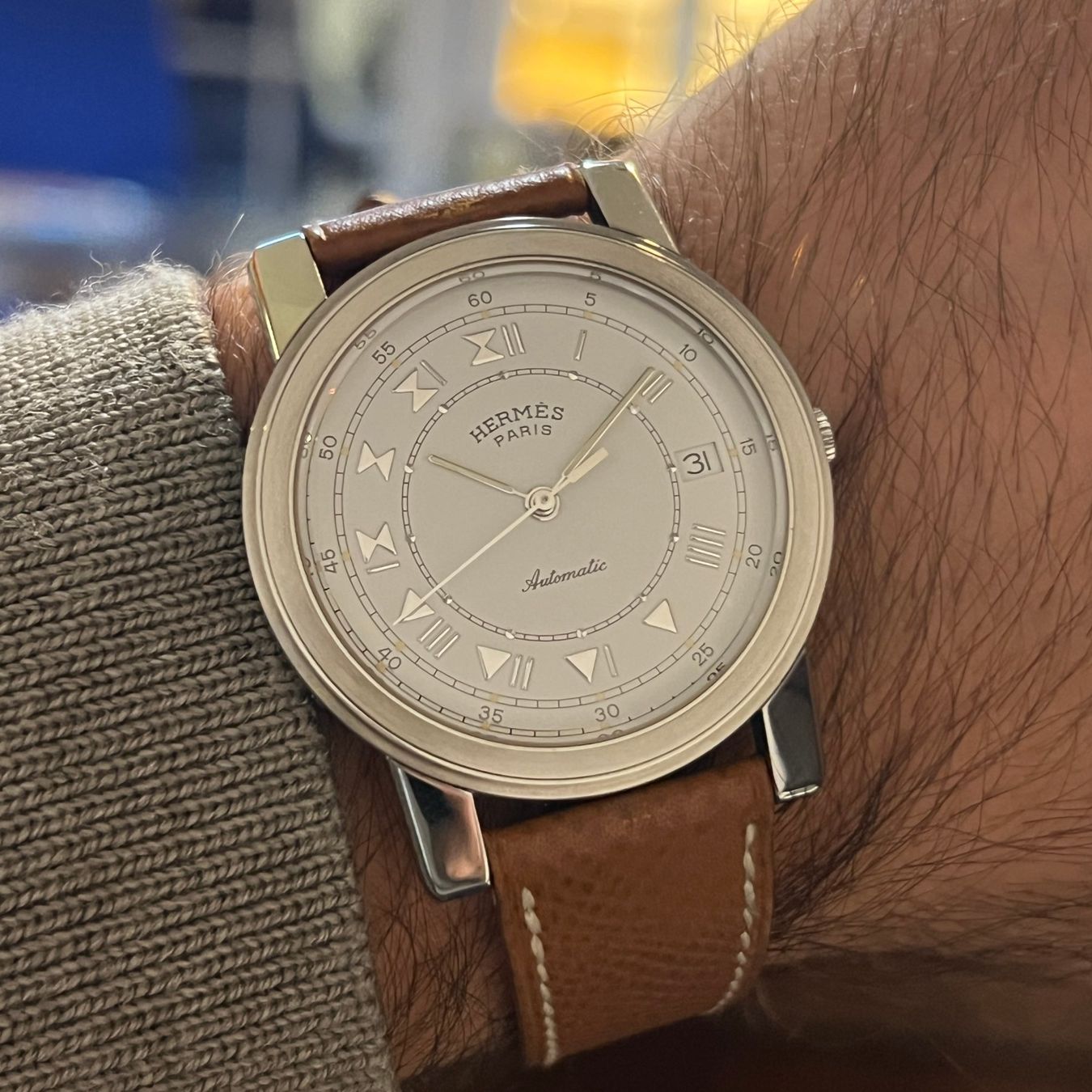 Hermès Montres: Hermès Carrick Automatic 36mm White Dial Full Set – D'occasion à Carouge GE par Watchaser 3