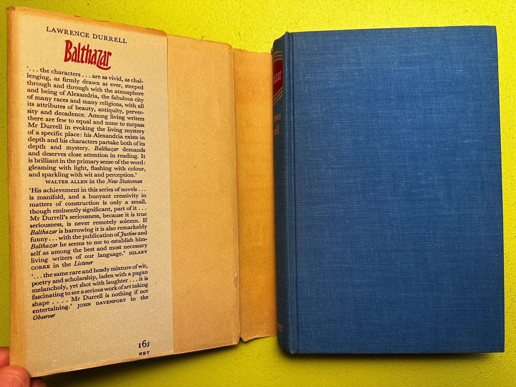 Libri: Lawrence Durrell: Balthazar. A Novel. 1960 – Usato da Zürich venduto da allp 1