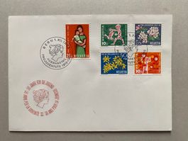 FDC Pro Juventute + Passende 4er Blöcke mit Block 1962 ET **