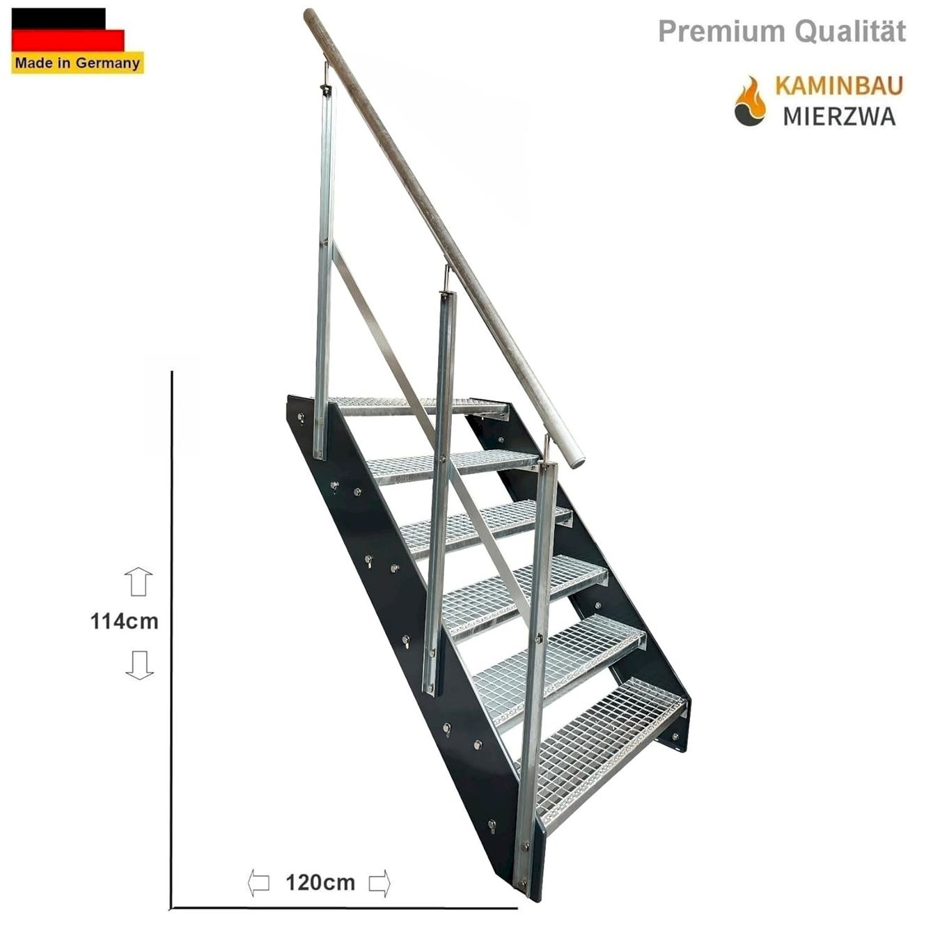 Sonstiges: Stahltreppe 6 Stufen+Geländer 60x114cm – Neu und originalverpackt aus Bottighofen von zaap 1