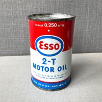 🔵🔴 ESSO 2-Takt Motor Oil Öldose 0,25 Liter – 70er Jahre 🔵