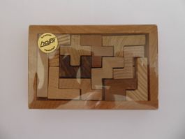 12 Hölzer Puzzle Hospi, Handarbeit, 11,7 x 7,7 x 1,5cm, neu