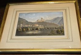 Sargans Altkolorierte Stich / Grafik C. Burckhardt Art