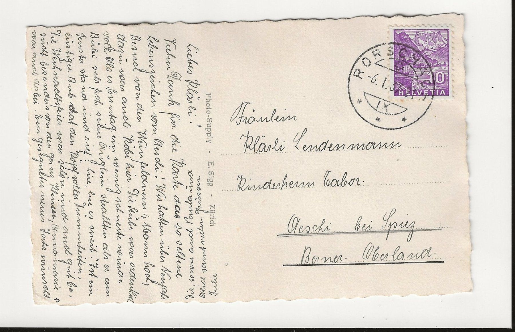 Cartoline postali: AK 1937  - Kirche im Schnee GR - Verschickt aus Rorschach – Usato da Greifensee venduto da 315WDO 1