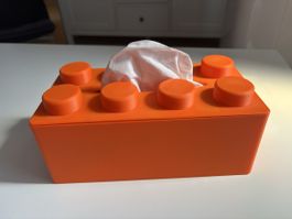 Leuchtend orange LEGO-inspirierte Taschentuchbox