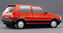 FIAT - UNO TURBO i.e. 1987  FULL OPENINGS rosso 1/18 NEU