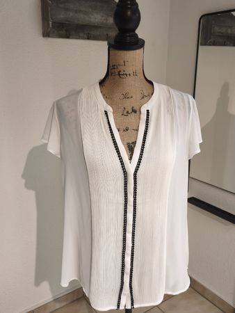 H&M Conscious Bluse, Gr. 46, weiss, Top Zustand für Sommer!