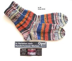 Handgestrickte "Hundertwasser" Socken  Grösse: 38/39  Nr.55