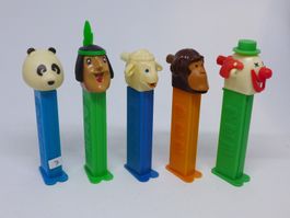 5er Set PEZ Spender, Top Zustand, Panda, Indianer u.a.